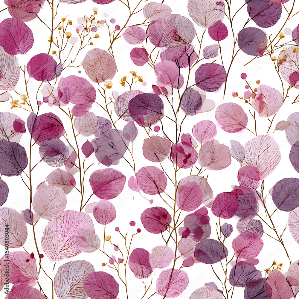 Poster seamless pattern with tree branches and leaves for surface design and other design projects. modern 