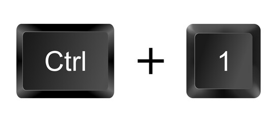 Ctrl + 1 3D Keyboard Shortcut Button