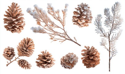 Winter pine cone and branch arrangement