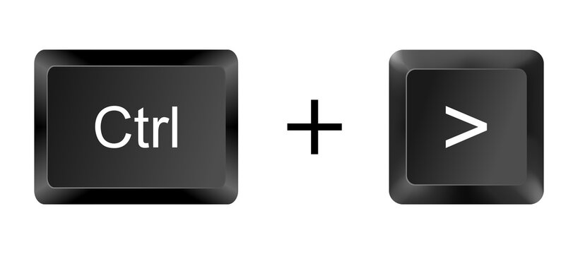 Ctrl + Greater Than Shortcut Key Icon – Increase Text Size