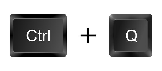 Ctrl + Q Shortcut Key Icon – Quit or Close Application