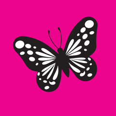 Butterfly silhouette icons. Vector Illustrations.