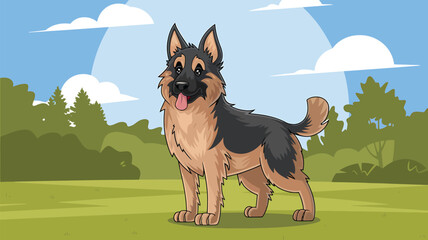 German shepherd dog flat vector. Dog Vector illustration.