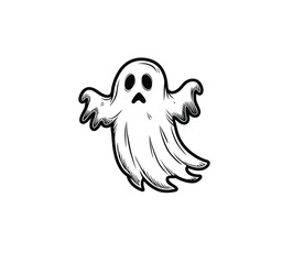 Ghost icon vector in black color on white background.