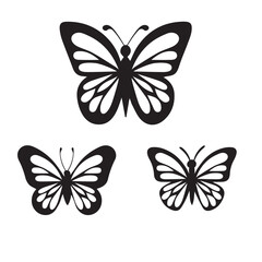 Obraz premium Butterfly silhouette icons. Vector Illustrations.