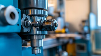 Precision Machining Equipment Close-up, Industrial Manufacturing, Metalworking CNC Machining, Industrial Automation