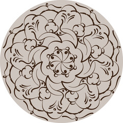 hand drawn ornament Mandala Symmetry. Circular pattern in form of mandala, tattoo, decoration