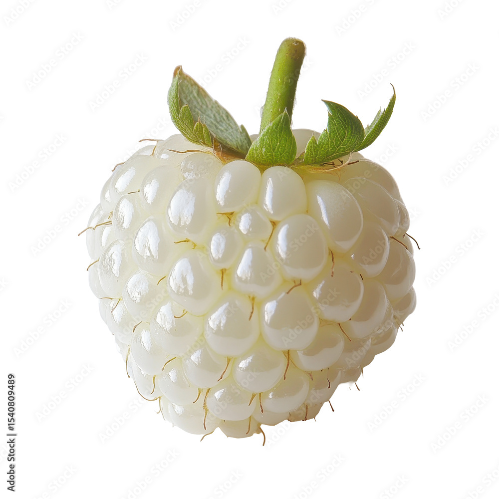 Poster unique half white raspberry displayed on a clean white background highlighting its texture and color