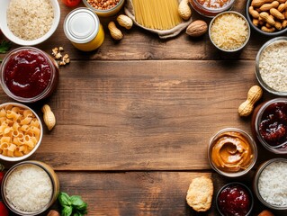Wooden Tabletop Food Border, Food Photography, Food Image Food photography, Food styling