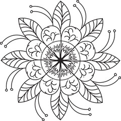 hand drawn ornament Mandala Symmetry. Circular pattern in form of mandala, tattoo, decoration