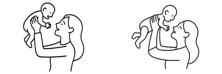 Mother joyfully holds her baby in a loving embrace during a sunny afternoon at home, showcasing a precious bond between parent and child