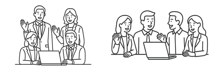 Team collaboration in a modern office environment showcasing engagement and productivity among coworkers