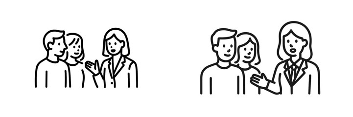 Group of people engaged in conversation at a professional event with a speaker addressing another group