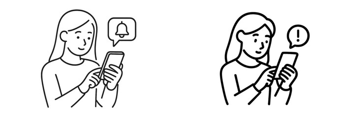 Person using smartphone to check notifications in a digital setting, capturing contemporary communication behavior