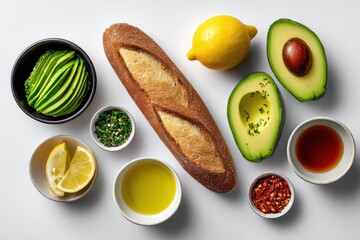 Delicious avocado toast preparation with fresh ingredients and vibrant colors in a cozy kitchen setting