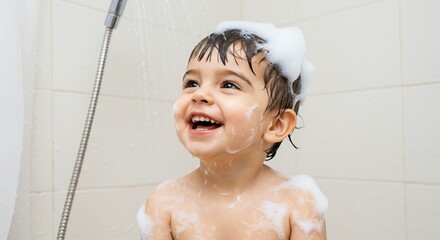 Child enjoying a bath