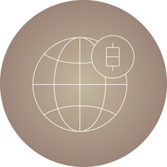 Global coin single icon vector illustration