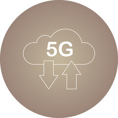 5g cloud single icon vector illustration
