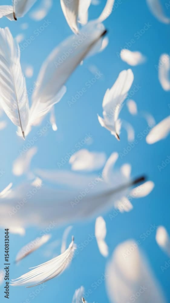 Poster feathers spread through the air, a gentle breeze carries them away from their source