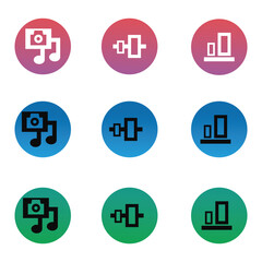 Unique style contact icon set