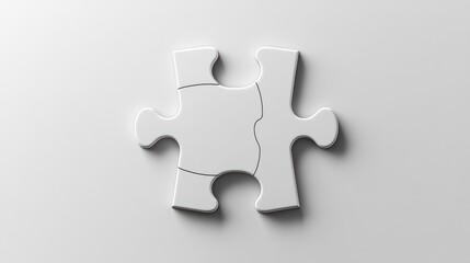 Obraz premium Single white puzzle piece on plain background (1)