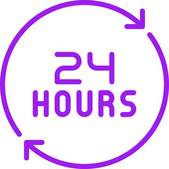 24 hours single icon vector illustration