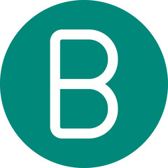 Letter B single icon vector illustration