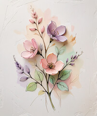 Abstract Floral Background With Flowers