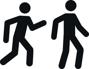 Man walk and run pictogram icon. pedestrian signs and symbols.