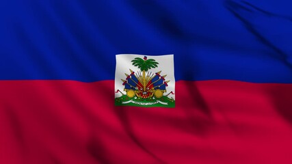 Animation Haiti Flag, Closeup Haiti National Flag