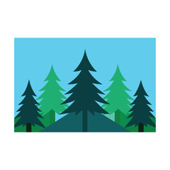 Fototapeta premium Vector set of green pine and fir trees, perfect for Christmas, winter, and holiday season designs