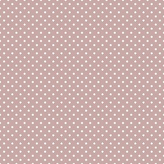 White polka dot seamless pattern on dusty rose background with muted pink tone
