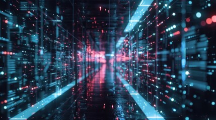 Fototapeta premium Digital tunnel technology