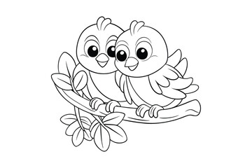 Black outline  Toucan tropical coloring page