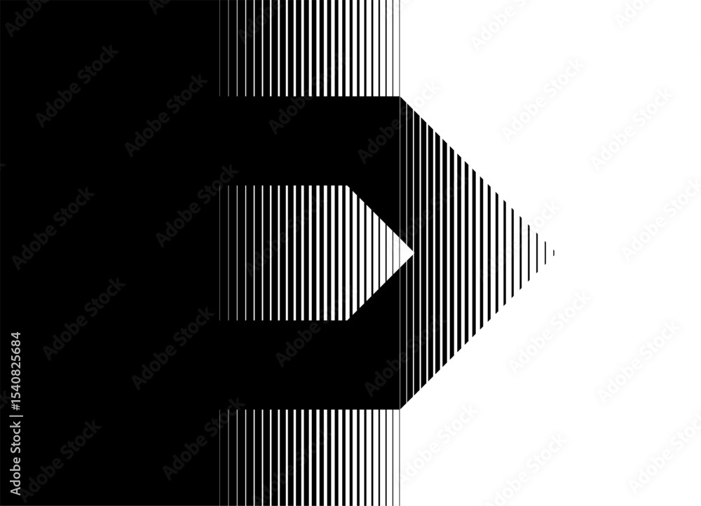 Poster transition from black to white. vector pattern of black broken lines in digital style. striped desig