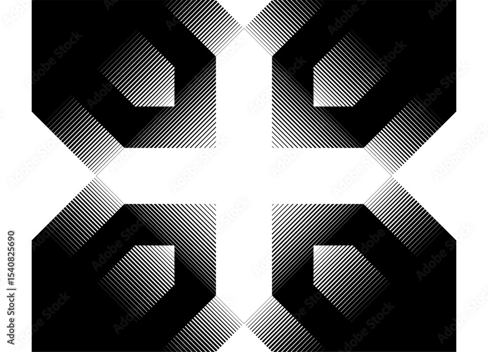 Aufkleber vector pattern of black broken lines in digital style. striped design element. modern vector backgro
