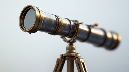 Vintage telescope on tripod