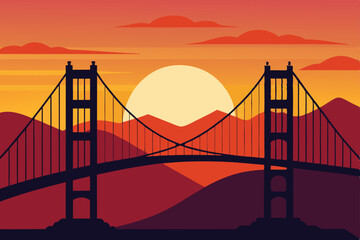 Obraz premium golden gate bridge at sunset