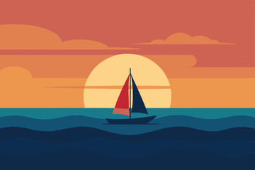 Fototapeta premium sailing boat on the sea