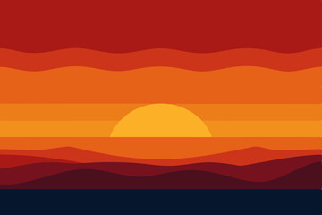 sunset over the mountains