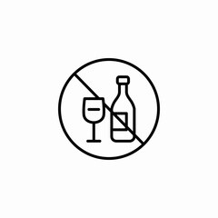 alchohol prohibited icon sign vector