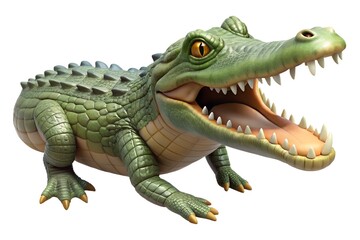 Obraz premium Cartoon crocodile illustration friendly reptile character