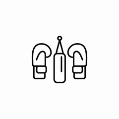 boxing bag gloves icon sign vector