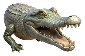 Naklejka premium Cartoon alligator 3d render with open mouth