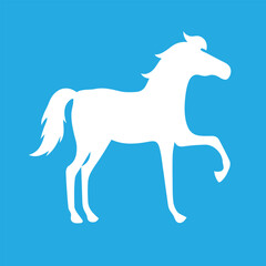 Black Silhouette Horse Vector. Flat Style Running Horse Icon