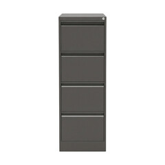 Tall black four-drawer vertical metal file cabinet