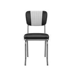 Retro black and white diner chair with chrome legs