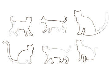 Collection of black cat silhouettes in various poses. Set of black cat silhouette. Kitten silhouette collection isolated on white background..
By Stock Gallery