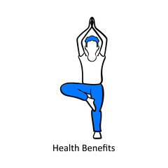 Health Benefits – Yoga and Balance Pose Representing Active Healthy Lifestyle