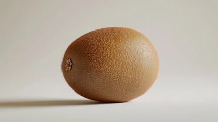 Single kiwi fruit, light background